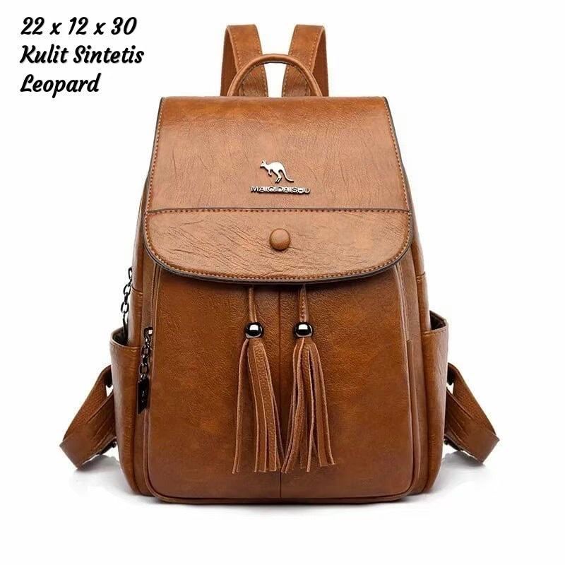 Tas Ransel Wanita Terbaru RUMBAI KANGU Fashionable Sintetis Leather