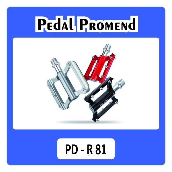 Pedal Promend R 81 Sepeda Anti Slip Alluminium Alloy Seli Sepeda Lipat 3 Bearing Merah Hitam Silver