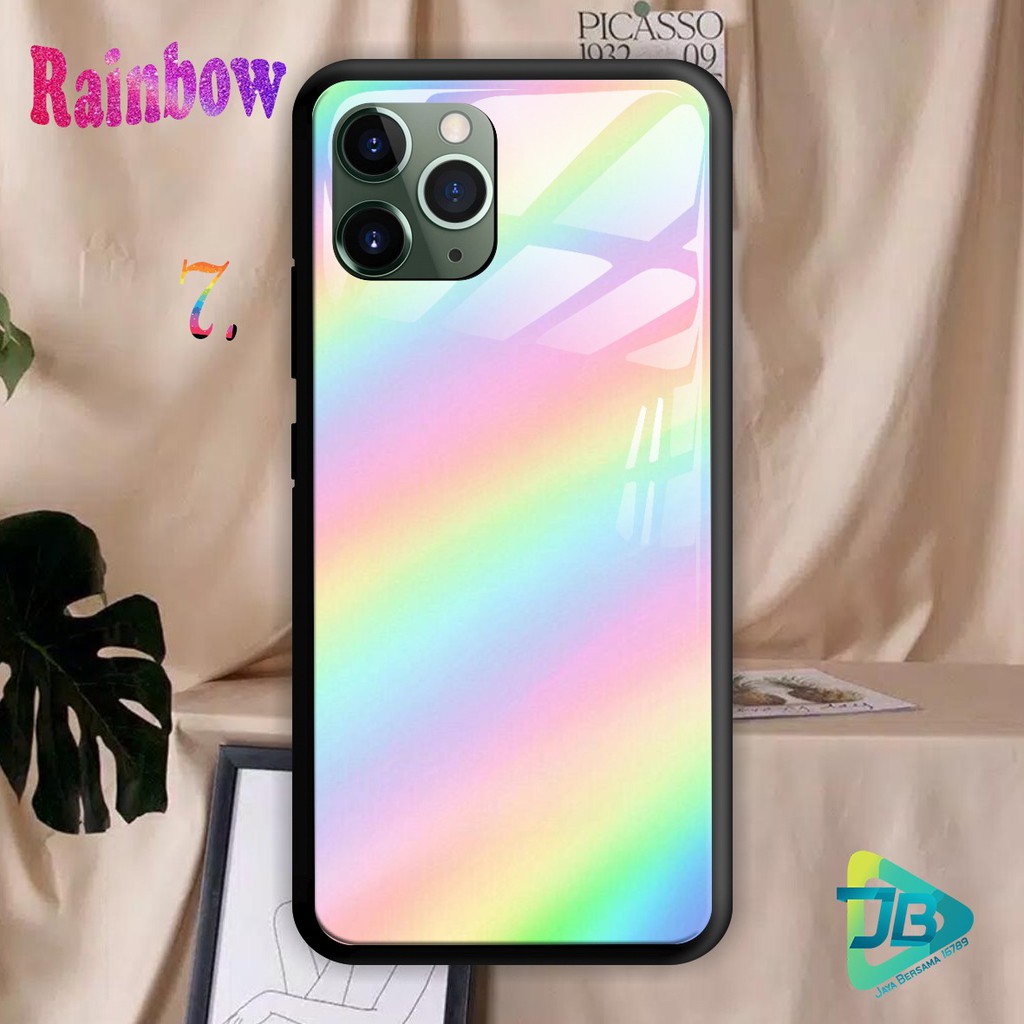 SOFTCASE BACK CASE GLASS KACA RAINBOW REALME XT X2 C1 C2 C11 C12 C15 NARZO 10A 20 PRO JB3599