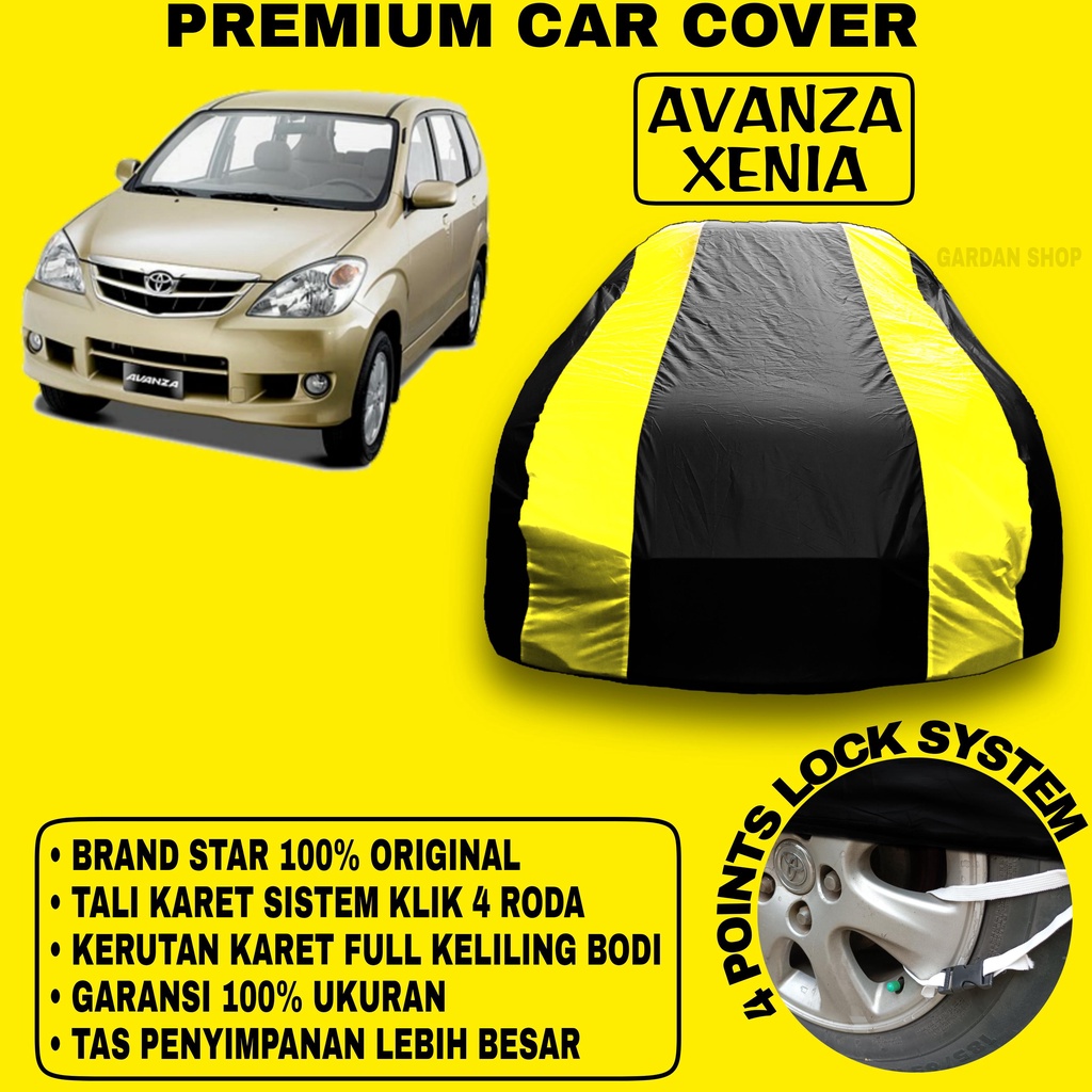 Body Cover AVANZA XENIA Sarung Strip KUNING Penutup Pelindung Bodi Mobil Avanza Xenia PREMIUM