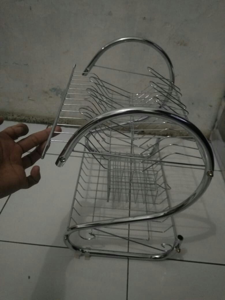 [ Cod ]  Rak Piring Stainless 2 Susun Murah - Rak Peralatan Dapur 2 Tingkat