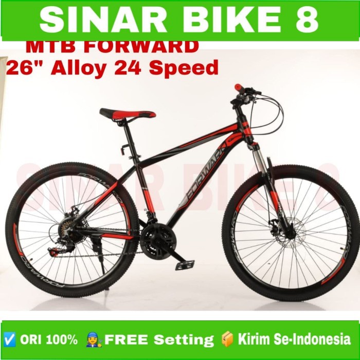 Sepeda Gunung Ukuran 26 Inch MTB FORWARD  Frame Alloy 24 Speed