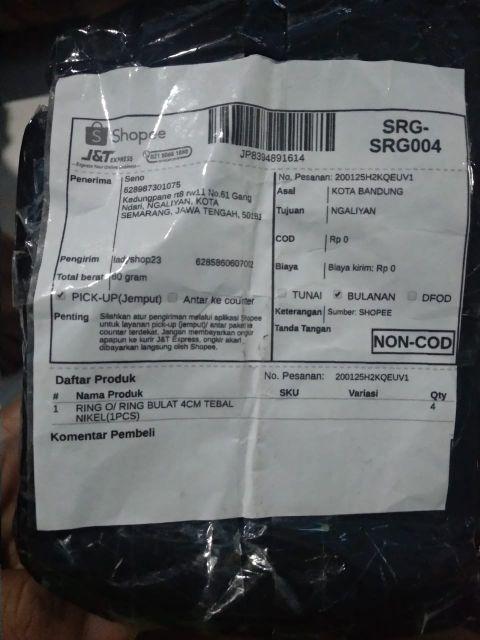 Ring O/ Ring Bulat 4cm Tebal Nikel(1pcs)