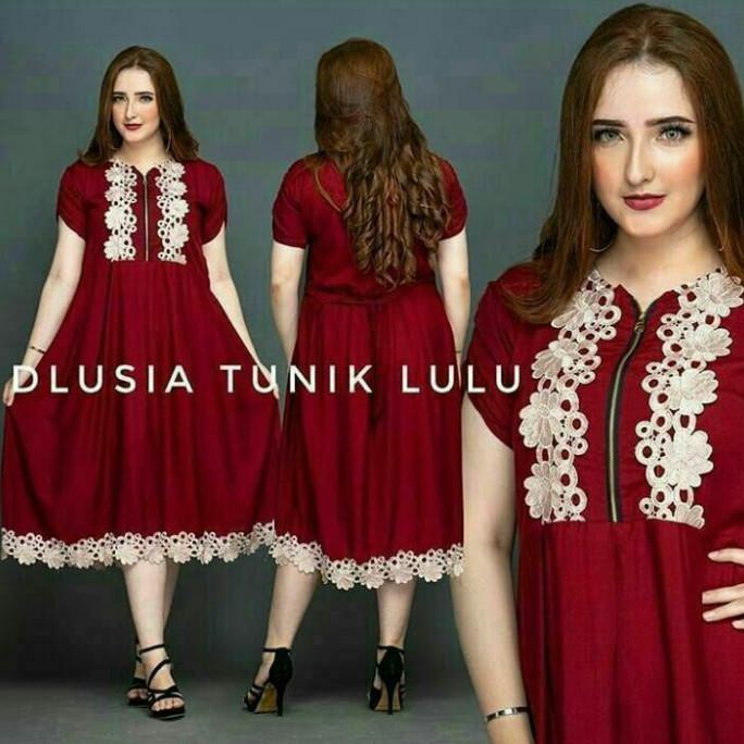 DASTER ARAB /DASTER JUMBO / DASTER DLUSIA TUNIK LULU /DASTER TURKI - MERAH