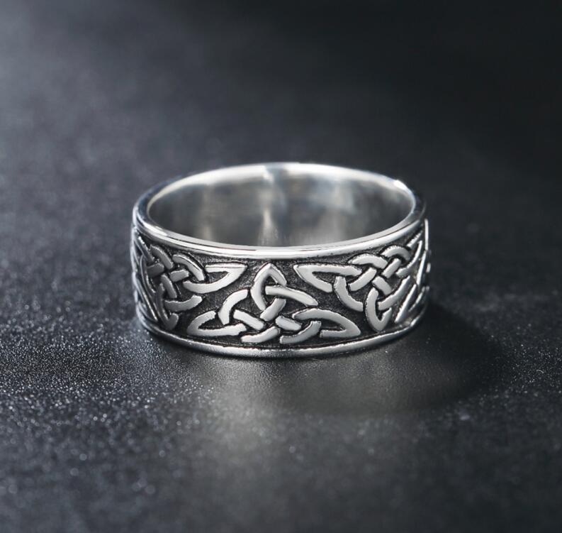 Cincin Bahan Alloy Desain Simbol Viking Gaya Retropunknordic Untuk Priawanita