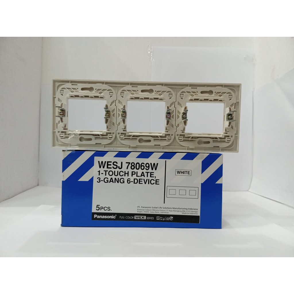 FRAME SAKLAR 3 GANG 6 DEVICE PUTIH STYLE E PANASONIC WESJ 78069W