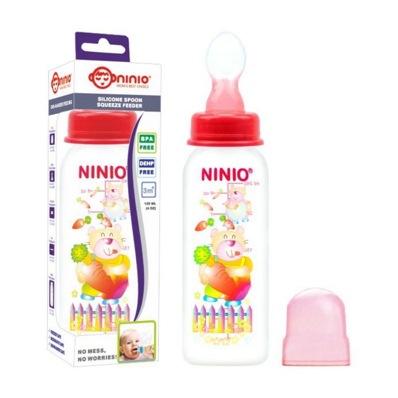 Ninio Botol Susu Sendok Silikon, Soft Silicone Spoon 240ml