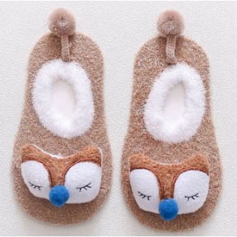 Sepatu Prewalker Kaos Kaki Korea Anak Bayi Kaos Kaki Bulu Lembut Motif Animal Baby Socks