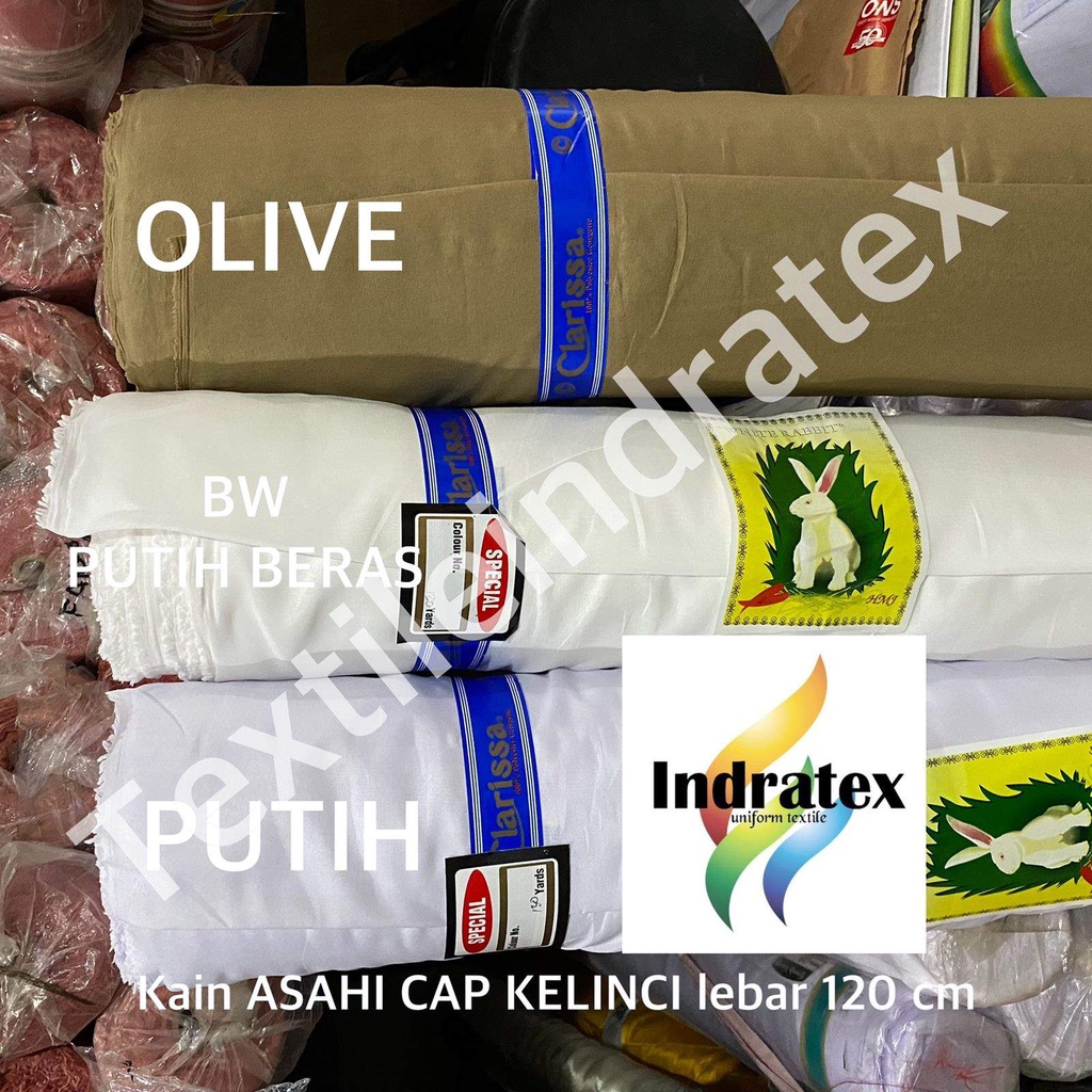 ( per setengah meter ) Kain furing ASAHI CAP KELINCI lebar 120 cm bahan lapisan baju tas batik kantong celana kerajinan tangan