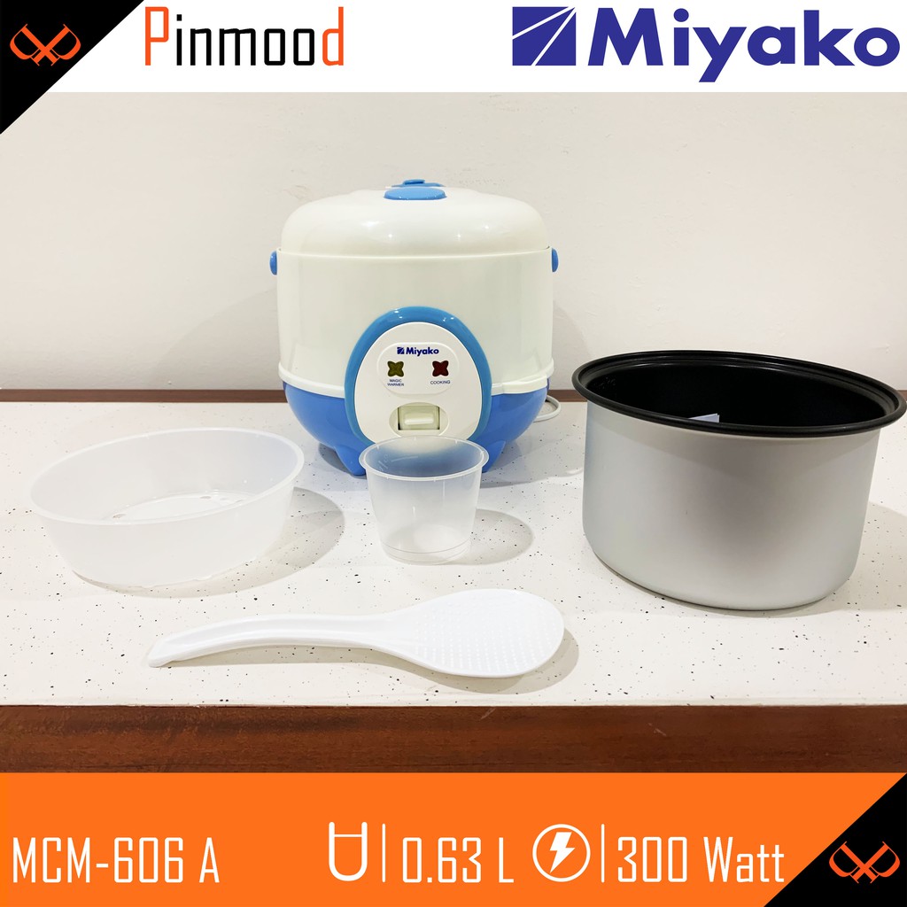 MIYAKO MAGIC COM // RICE COOKER MCM-606 A / B [ 0.63 LITER ] PENANAK NASI ANTI PENYOT MINI KECIL