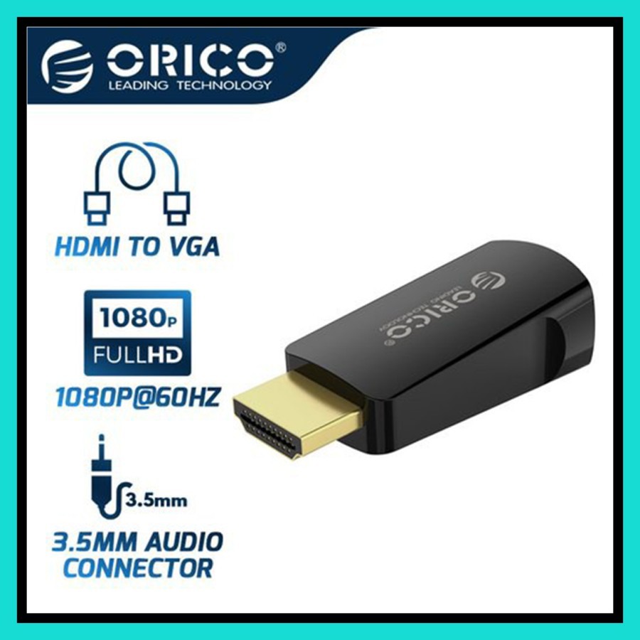 NA - Adapter HDMI TO VGA Plus Jack Audio Orico Konverter Plugin HLFV