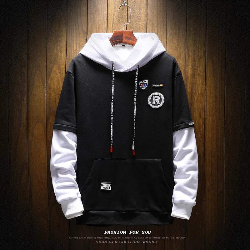 Sweater Hoodie Pria R REGLAN FLEECE Sweater Hodie Pria Tangan Panjang Korean Style