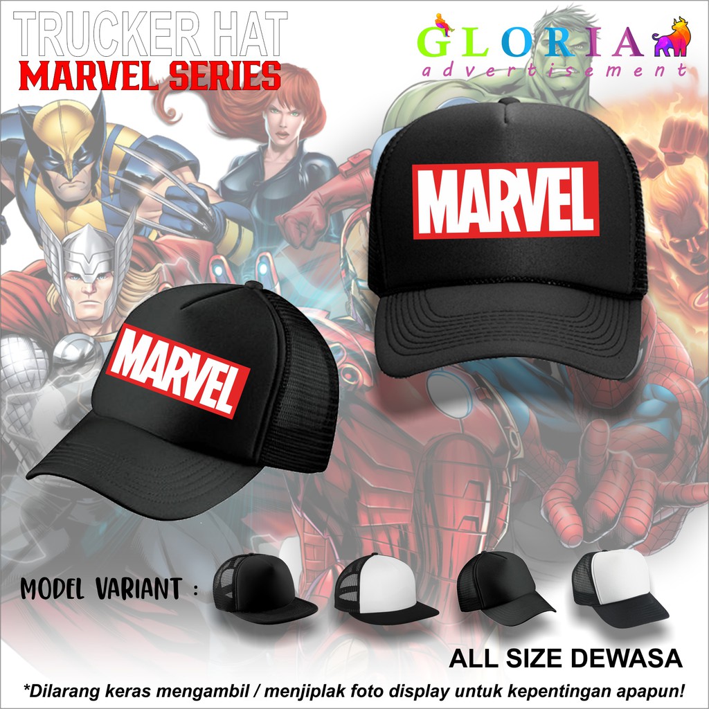 TOPI MARVEL TRUCKER / TOPI DISTRO / SNAPBACK JALA