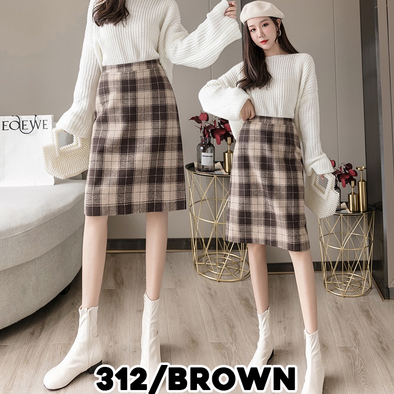 KARAKOREA 312/313 Midi and Maxi Tartan skirt/Korean Women Skirt/Rok Midi dan Rok Panjang