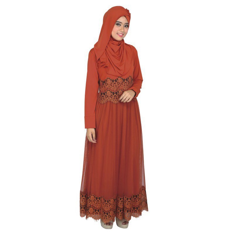  Baju  Gamis Muslim Wanita jersey merah  Raindoz ROK 021 