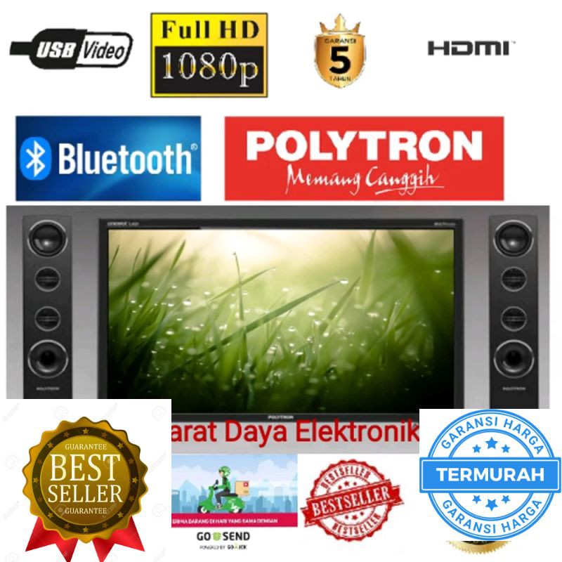 Promo POLYTRON TV LED 32 inch PLD32T1506 BLUETOOTH &SPEAKER TOWER Murah