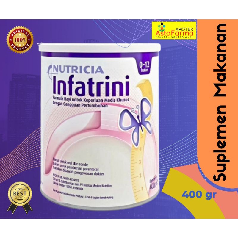 INFANTRINI POWDER SUSU FORMULA BAYI 0-12 BLN UNTUK PERTUMBUHAN 400GR