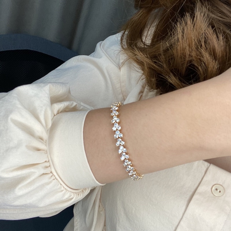 [lux] Luxury Gelang Anti Karat Zircon Imitasi Swarovski Mas Berlian - Ashley Bracelet