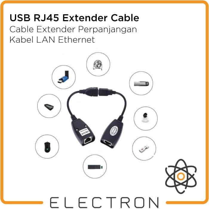 USB RJ45 Extension Cable Extender Perpanjangan Kabel LAN Ethernet