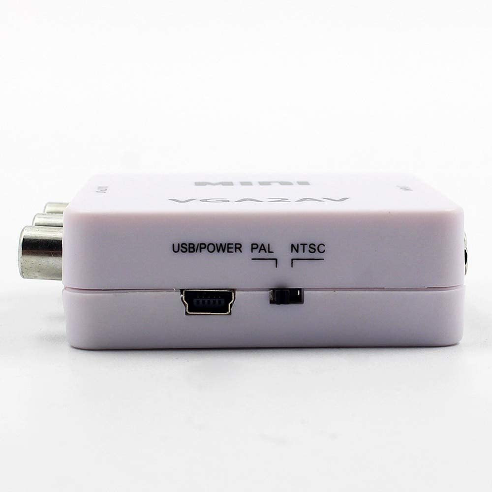 VGA2AV | CONVERTER VGA FEMALE TO AV FEMALE `MINI` + KABEL USB 5 PIN MALE / VGA2AV (BLACK / WHITE)