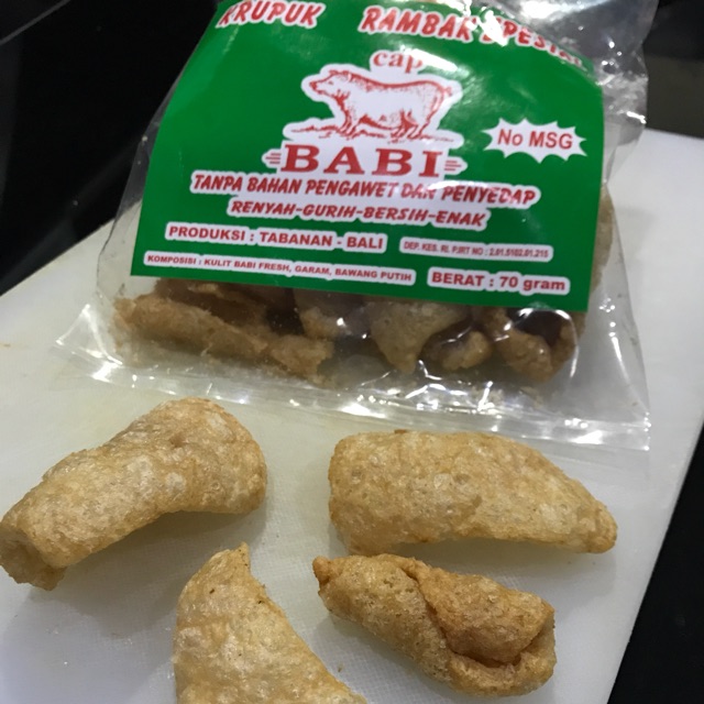 

Kerupuk rambak kulit babi cap babi tabanan 70 gr