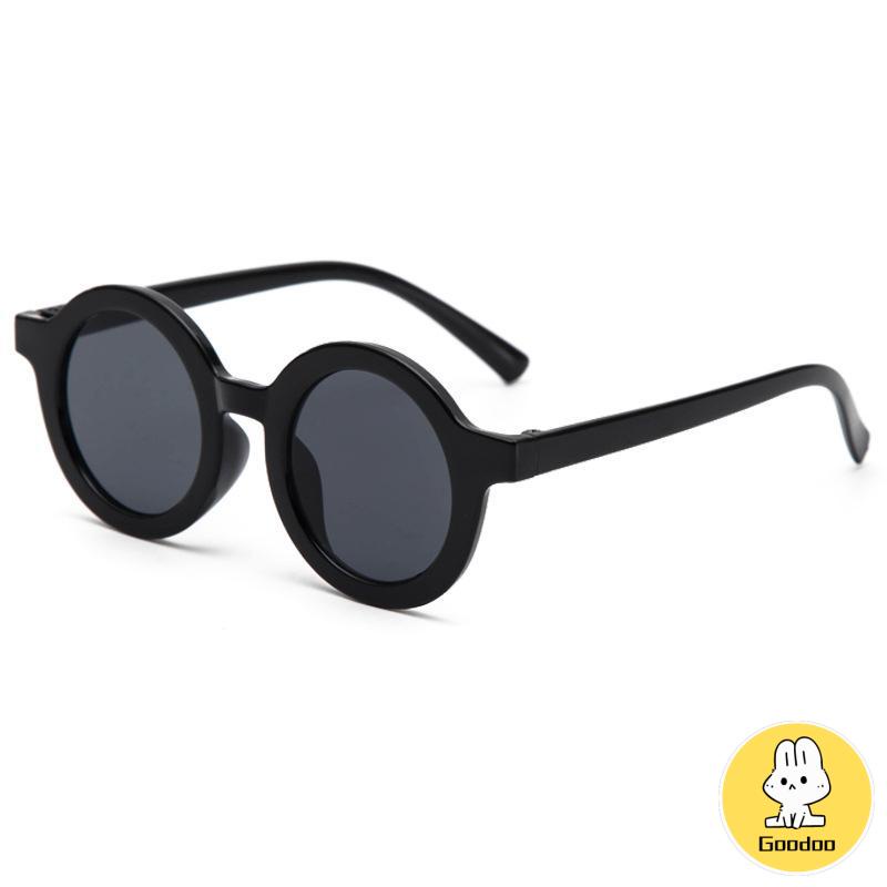 Kacamata Hitam Anak Matte Bingkai Bulat Trendi Retro Cute Clear Vision -Doo