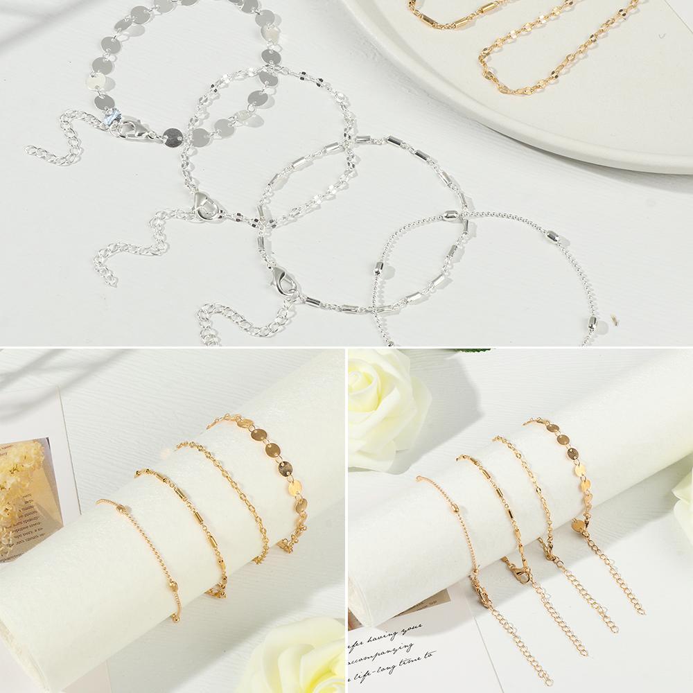 Preva 4buah/Set Gelang Set Wanita Multi-Layer Rantai Adjustable