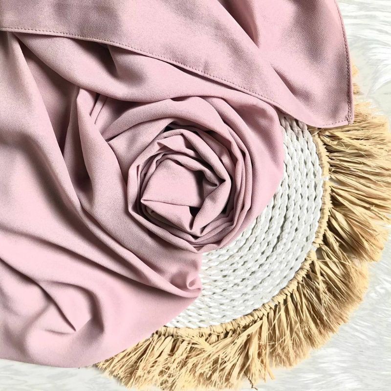 Pasmina Diamond Ceruty 180x75 Pashmina Panjang sabyan Basic Non Instan hijab Terlaris-Pashmina Hazelnute