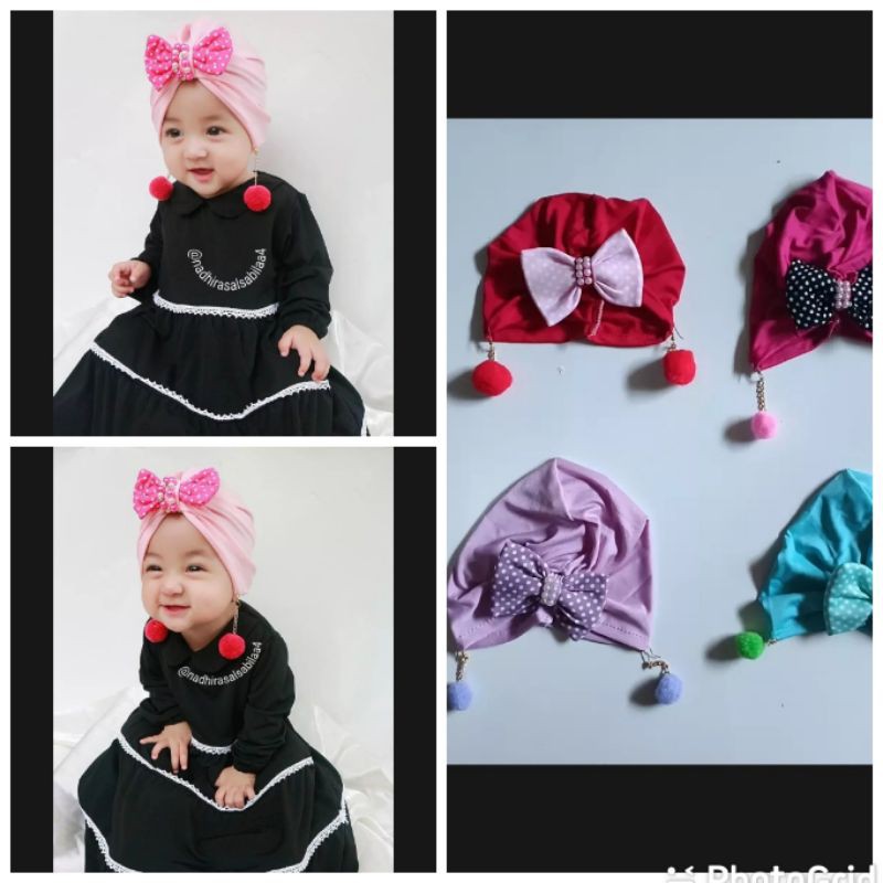 turban Polkadot anak bayi perempuan Usia 0 - 3 Tahun | ciput baby new born 6 - 2 thn | bandana Baby Girl newborn import Premium lucu 1 - 5 Bulan