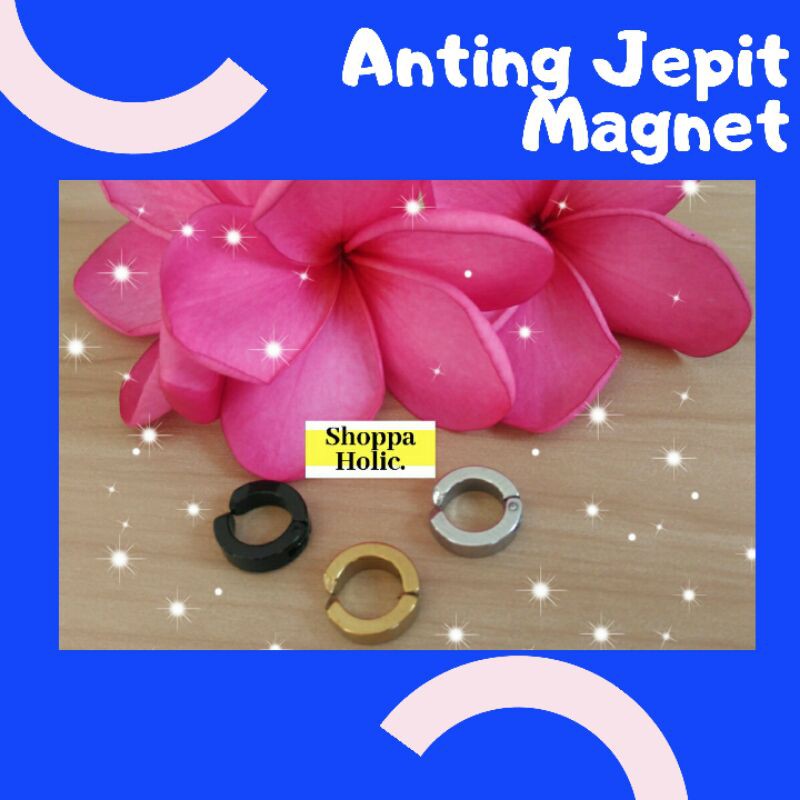 Anting Jepit Magnet Tanpa Tindik / Anting Pria non tindik