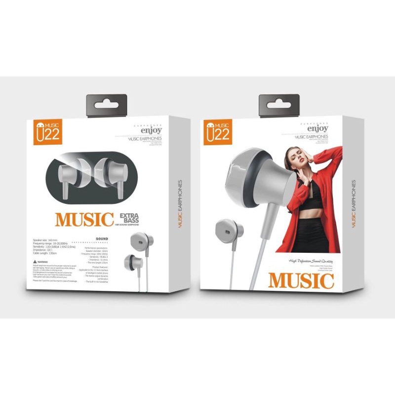 Handsfree /earphone / headset U22 super bass