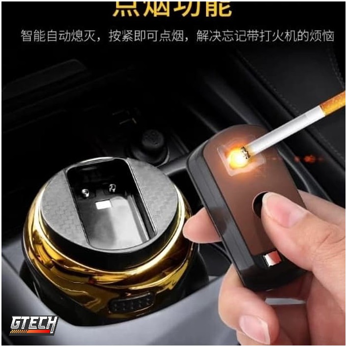 Premium Asbak Rokok Mobil LED &amp; Electric Lighter - Car Ashtray