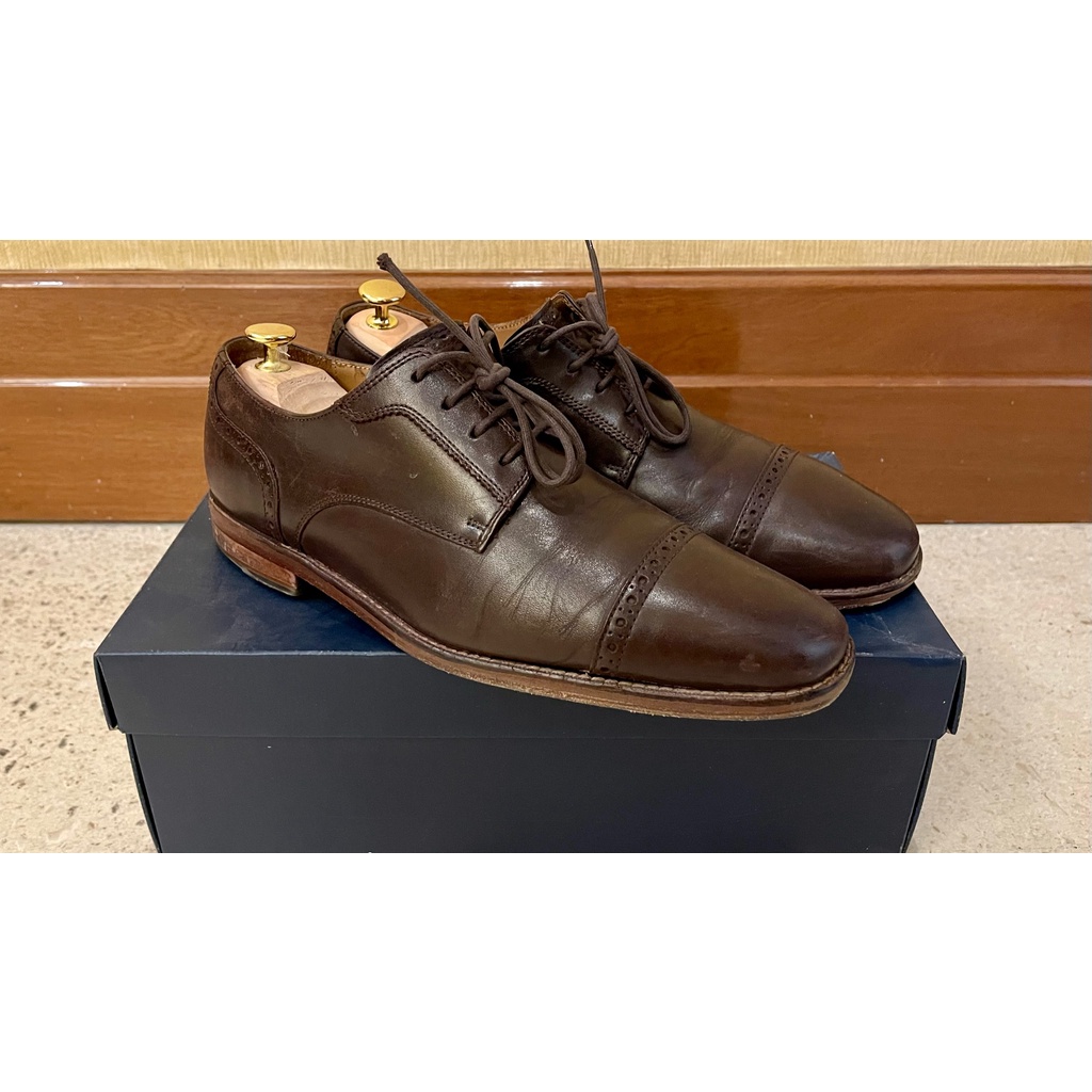 Sepatu formal pantofel oxford cap toe pria Colehaan coklat brown
