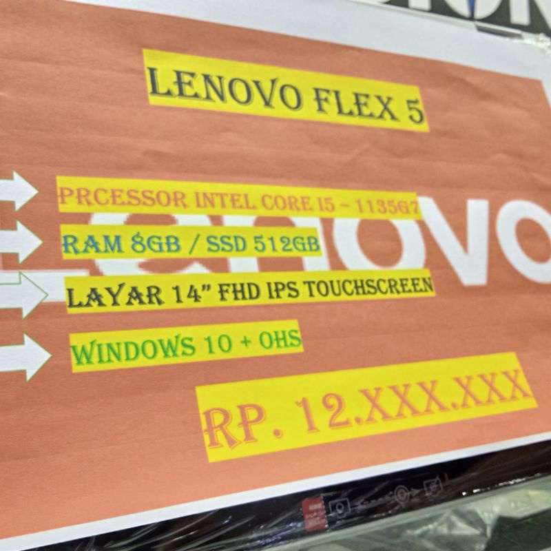 LENOVO FLEX 5 I5 1135G7 8GB SSD 512GB