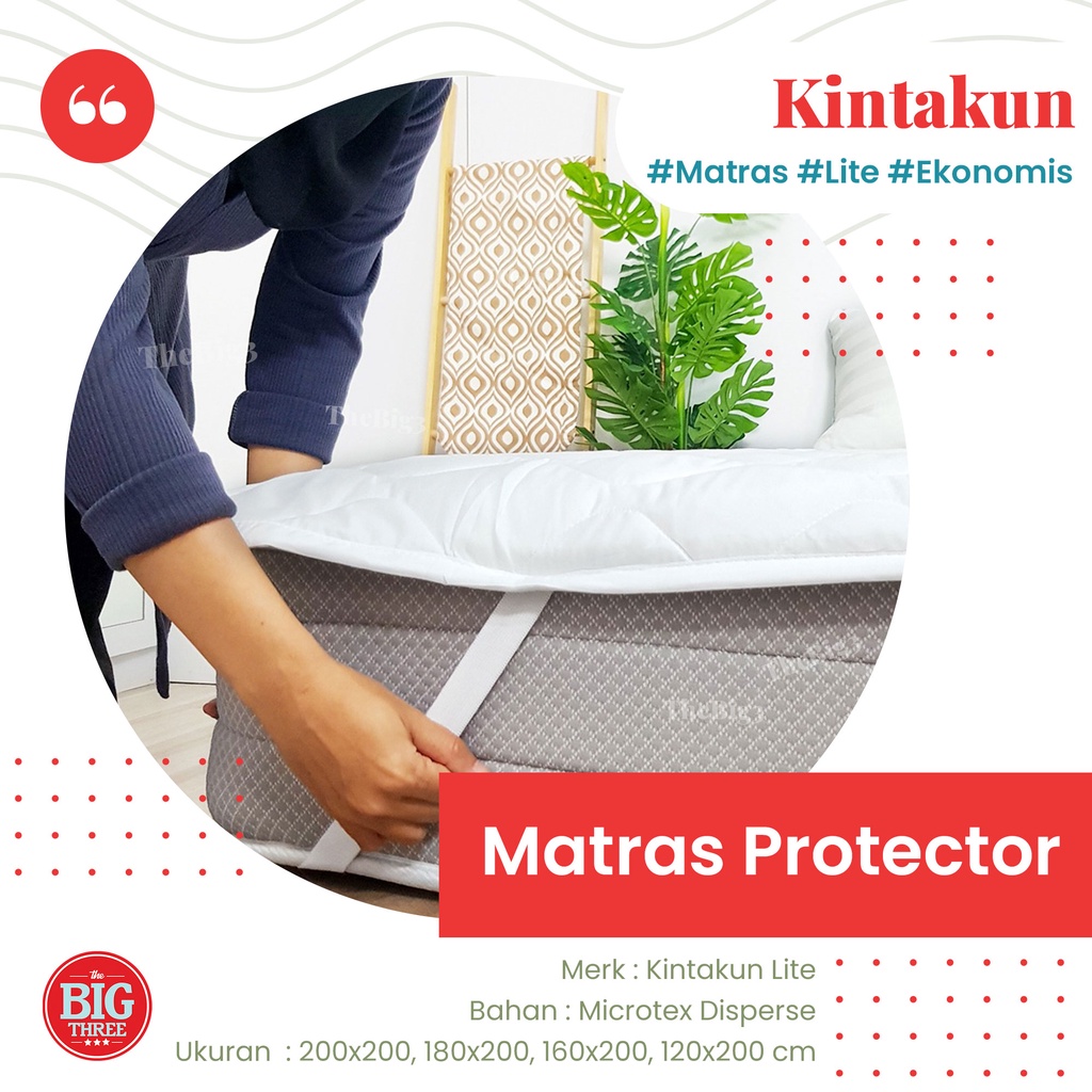 Kintakun Matras Protector LITE 200x200 / 180x200 / 160x200 / 120x200 | PELINDUNG KASUR | Mattress Protektor 180 160 Super King Queen Single TBT