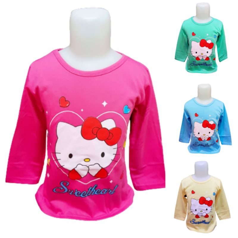 kaos anak perempuan lengan panjang 1-10tahun motif BARBIE GIRL