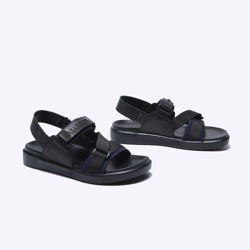 SANDAL KULIT EVERBEST PRIA ORIGINAL SLINGBACK CASUAL ASLI HITAM EM32