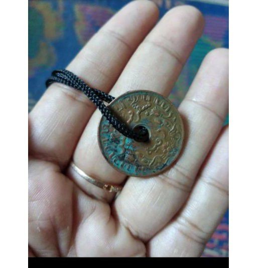 kalung picis koin kuno satu sen tahun 1945