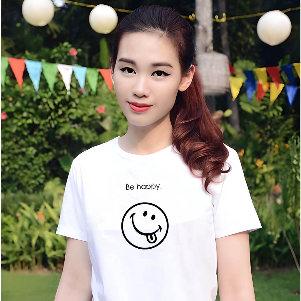 KAOS OVERSIZE BE HAPPY T-SHIRT