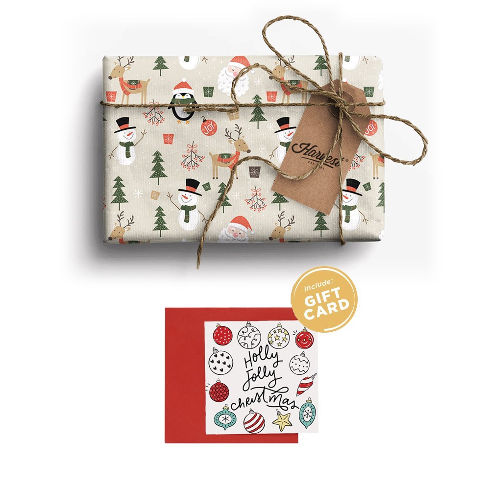 

Paket Kertas Kado & Kartu Natal Harvest Gift Set Xmas - Joyland Penguin
