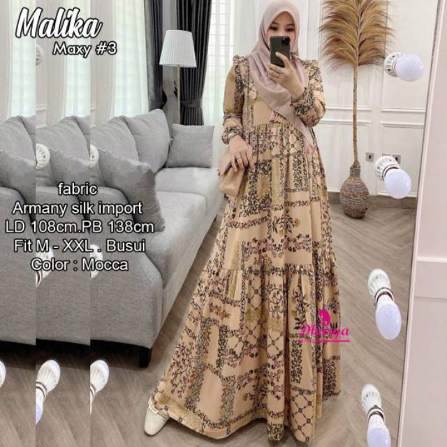 Gamis Malika Maxy Bahan Armany silk