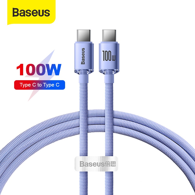 Baseus Crystal Shine Kabel Data 100W Type C to Type C Fast Charging PD QC 4.0