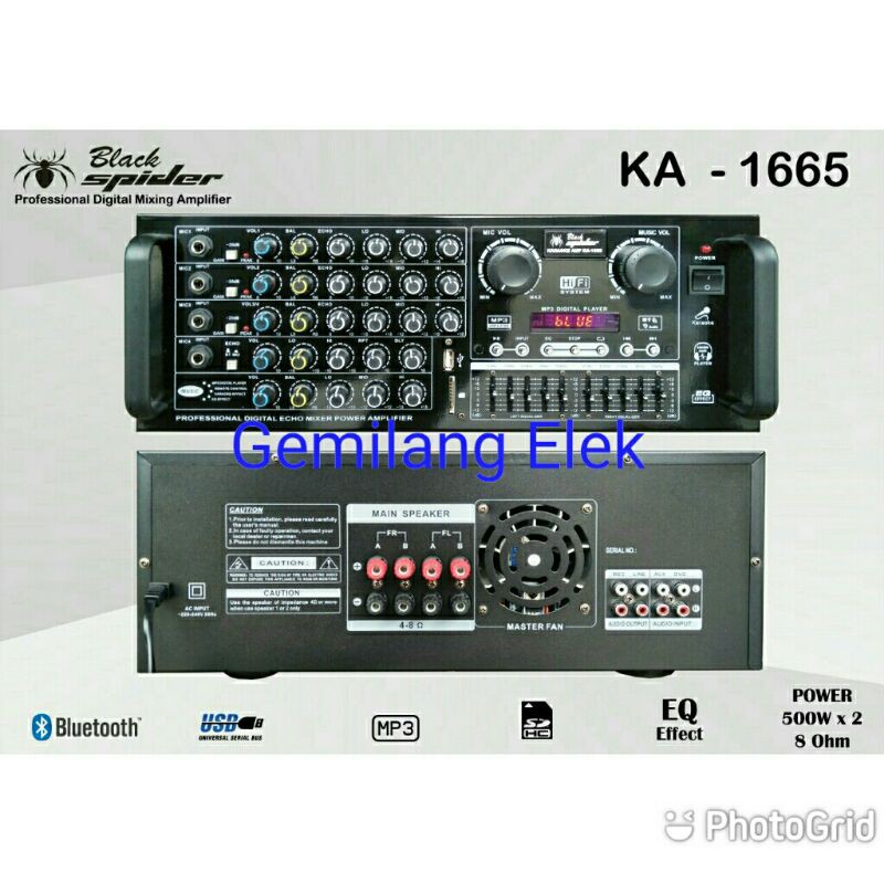 Amplifier Karaoke BLACK SPIDER KA-1665