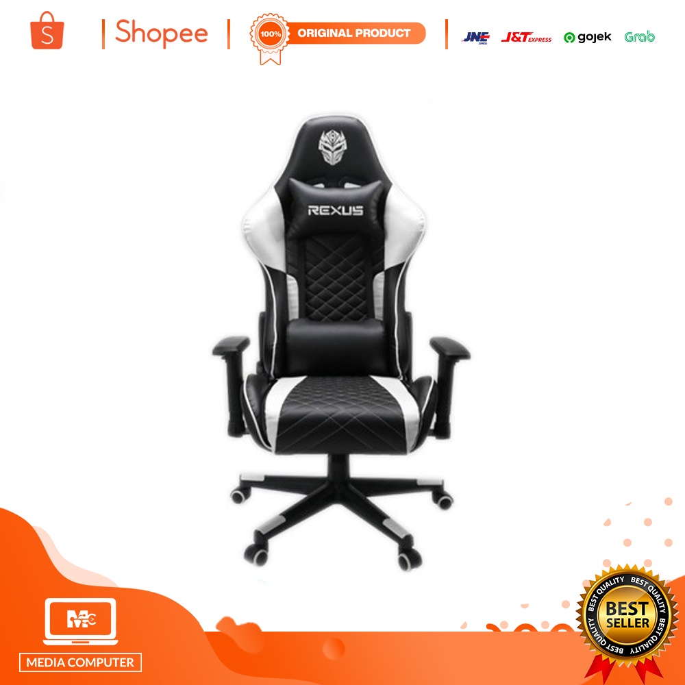 KURSI GAMING REXUS RGC-100 / RGC100 Gaming Chair - Putih