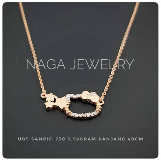 KALUNG VANCY LIONTIN HELLOKITTY EMAS KADAR 750