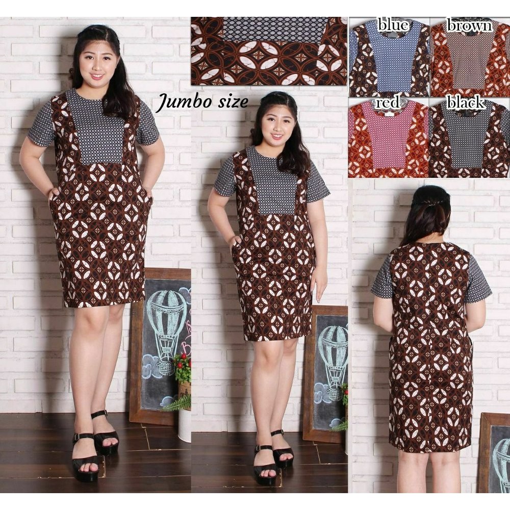 Termurah  DRESS MOTIF ETNIK JUMBO SIZE