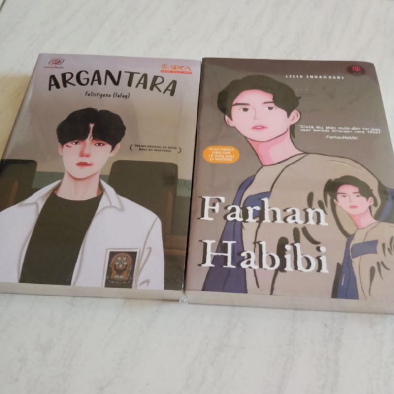 1 PAKET 2 NOVEL BEST SELLER ARGANTARA DAN FARHAN HABIBI KERTAS BOOKPAPER