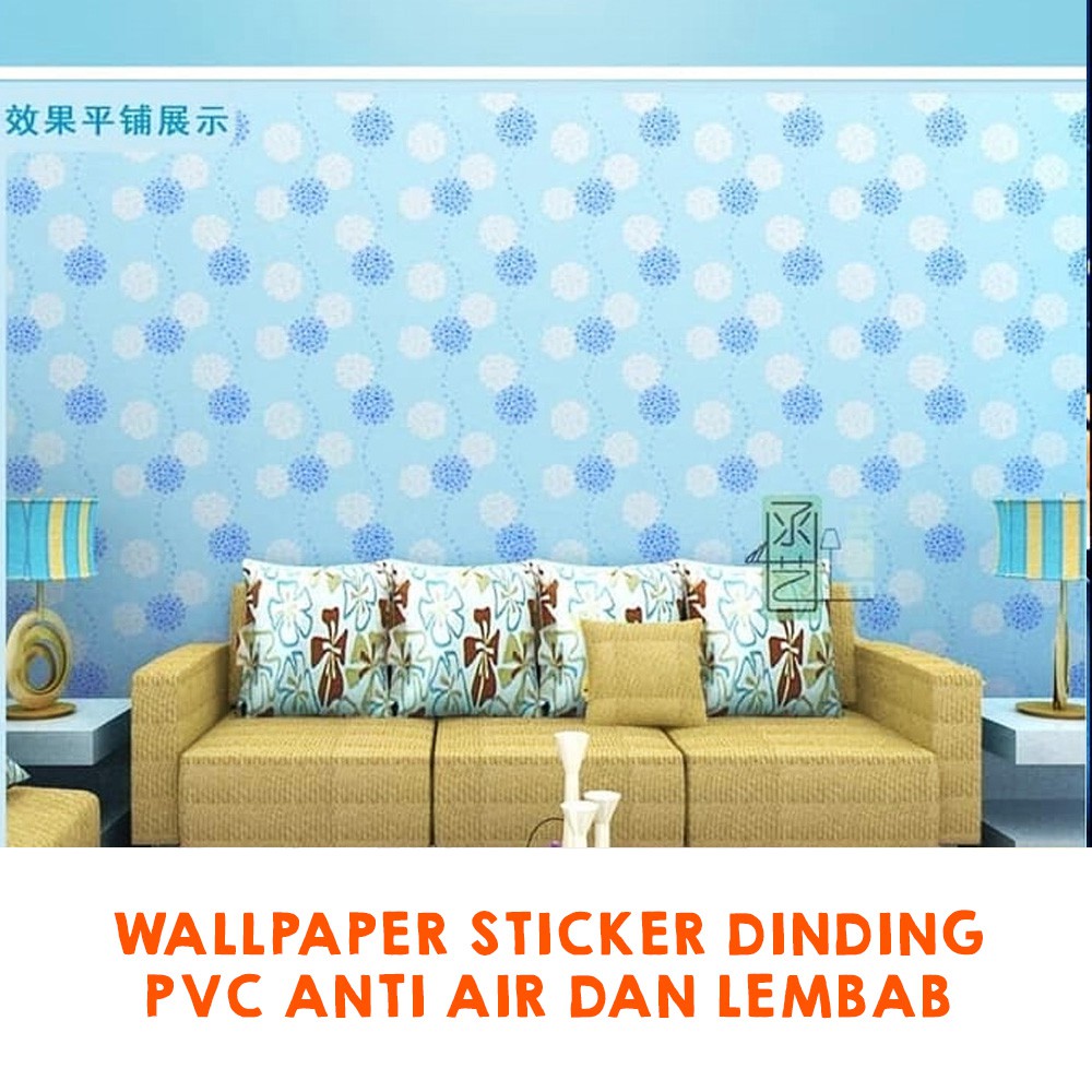 Wallpaper Stiker Dinding | Walpaper dinding Kamar Tidur | Wallpaper Promo |DANDELION BIRU