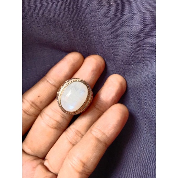 Batu Biduri Bulan Moonstone Ceylone Jumbo Klep Main