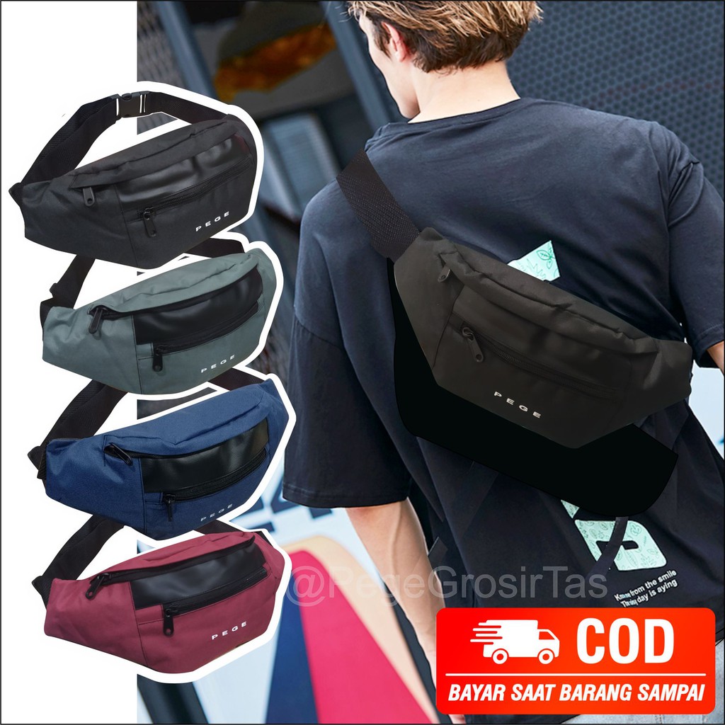 Tas Waistbag Pinggang Selempang Bahu Pria Distro Kasual Slingbag Bahu - PG 8860